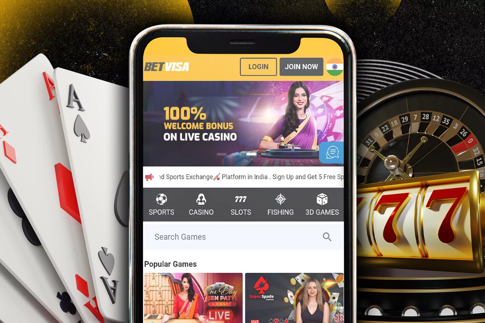 BetVisa also has online casino in its app.