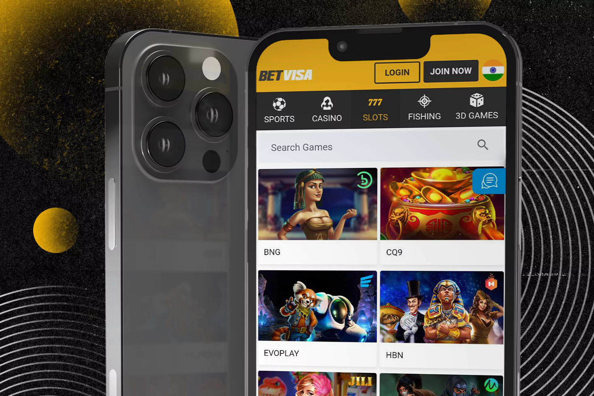 You will find various casino games in the app.