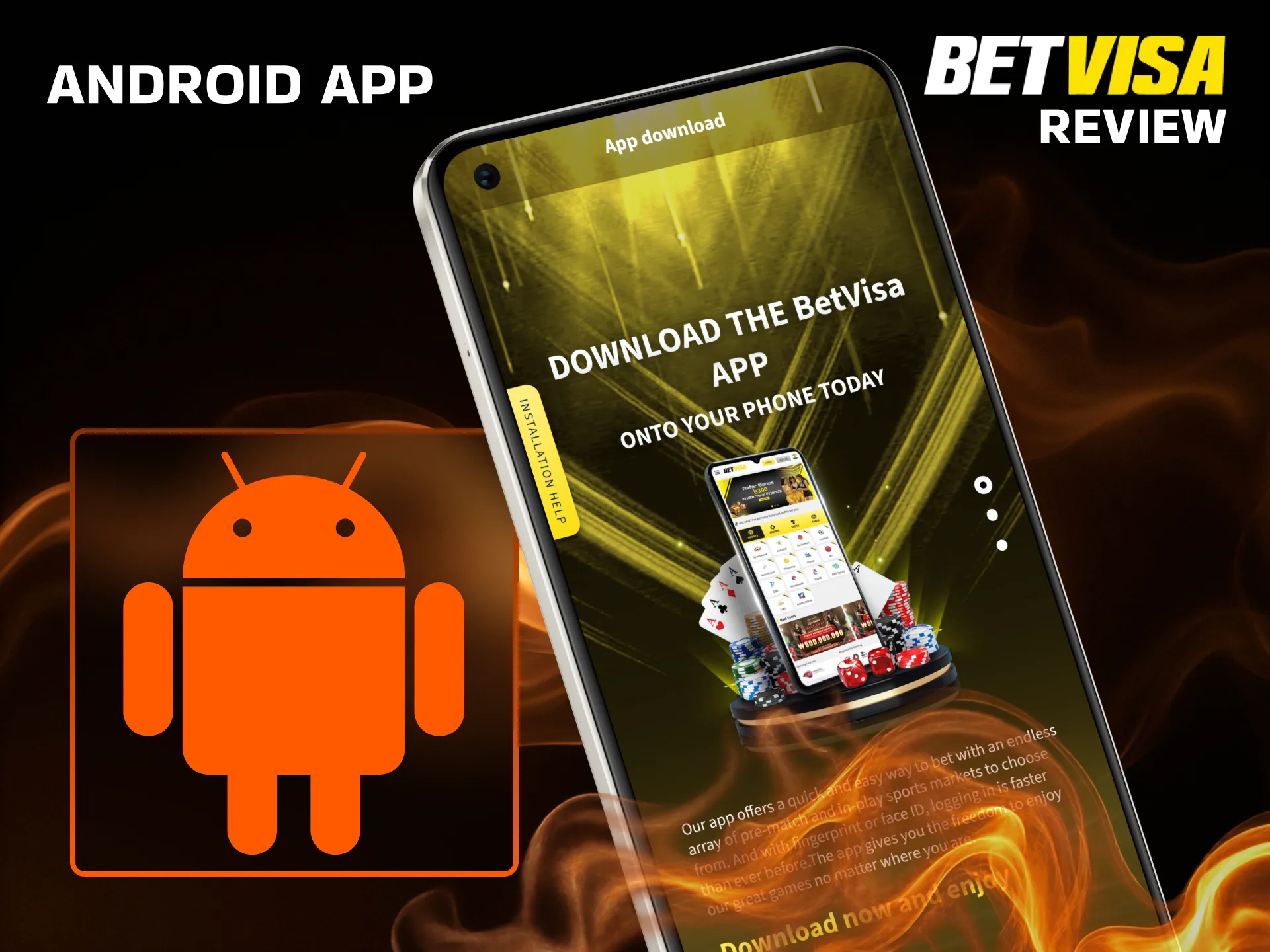 Install the official BetVisa app for Android.