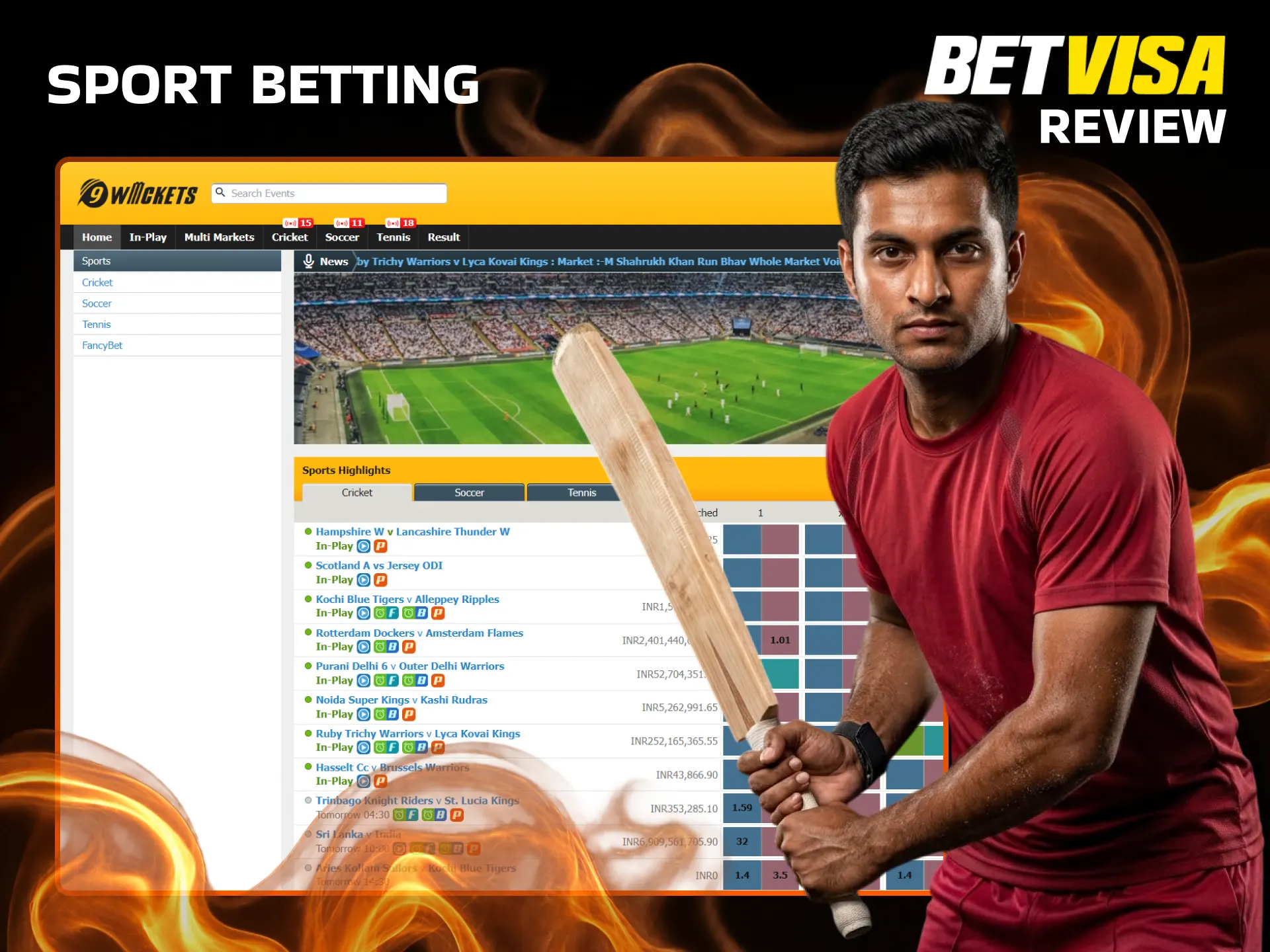 Choose a sport to bet on at BetVisa.