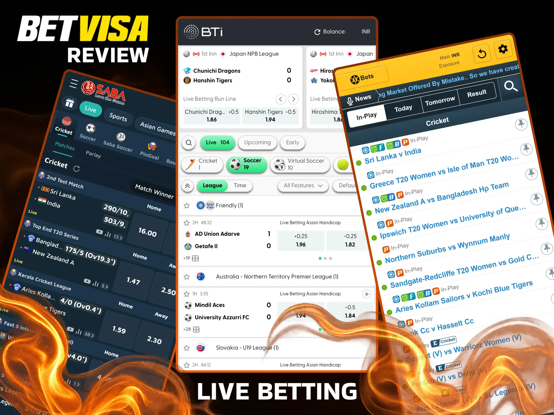 Enjoy the live betting feature in the BetVisa app.